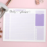 Bloc De Notas Sencillo Lilac Daily Hourly Planner De 6AM A 10PM<br><div class="desc">Si te gusta estar organizado a cada hora del día,  este planificador personalizado es perfecto para ti. Con tonos morados y combinaciones de fuentes modernas,  esta plantilla es sencilla de usar y completamente personalizable.</div>