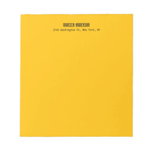 Bloc De Notas Sencillo Moderno Plano Profesional Ámbar Amarillo