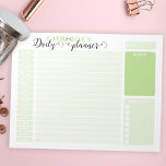 Bloc De Notas Sencillo Planificador Verde Diario Hourly De 6AM A<br><div class="desc">Si te gusta estar organizado a cada hora del día,  este planificador personalizado es perfecto para ti. Con tonos verdes y combinaciones de tipos de letra modernas,  esta plantilla es sencilla de usar y completamente personalizable.</div>