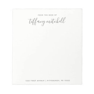 Bloc De Notas Sencillo y elegante gris y blanco Tipografía