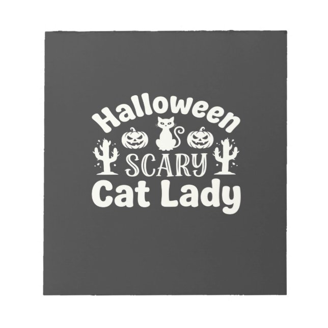 Bloc De Notas Señora Gato Espantoso de Halloween_1 (Frente)