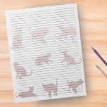 Bloc De Notas Sentencia del Colegio 8/5 x 11 siluetas para gatos<br><div class="desc">Bloc de notas gobernado por la universidad - Páginas de tamaño de carta estándar - 8, 5" X 11" con líneas reguladas por el Colegio Negro en cada página para una escritura sencilla - Papel portátil de un lado con fondo de silueta dorada de gatos de Guay sobre fondo blanco...</div>