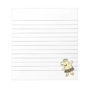 Bloc De Notas Sepia Ballerina Hippo Con Tutu Linto