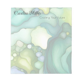 Bloc De Notas Serenidad en formas de flujo abstracto verde