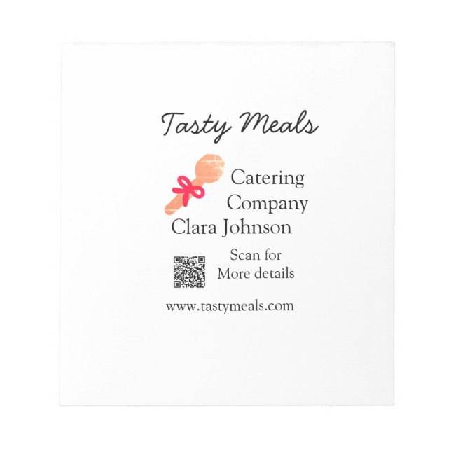 Bloc De Notas servicios de catering agregar nombre código QR sit (Frente)