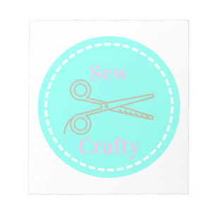 Bloc De Notas Sew Crafty Pastel Gray Pink Aqua