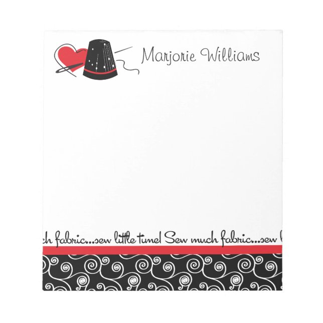 Bloc De Notas Sew Many Fabric (Frente)