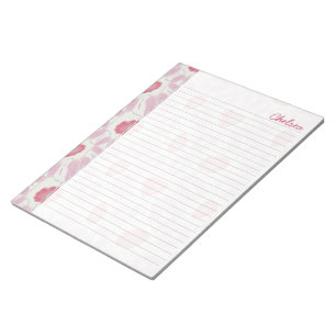 Bloc De Notas Shades of Pink Floral Retro Abstract Pattern