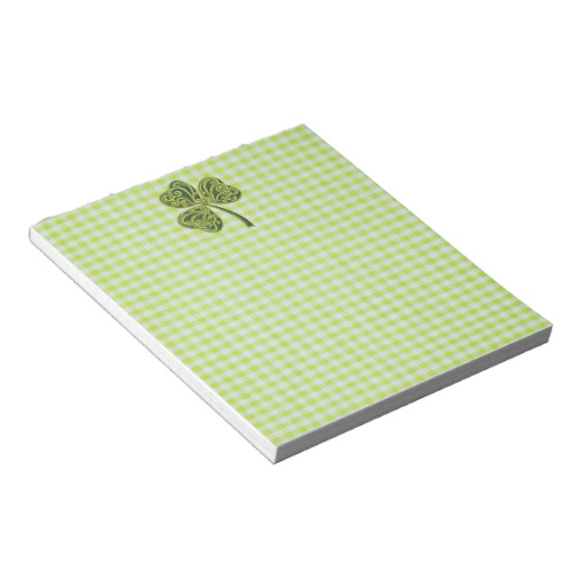 Bloc De Notas Shamrock en Green Gingham (Lado Derecho)