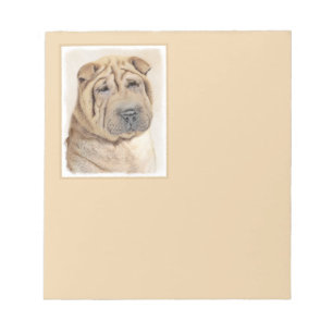 Bloc De Notas Shar Pei Painting - Cute Original Dog Art