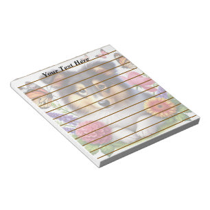 Bloc De Notas Sheepdog de Shetland con flores y mariposas