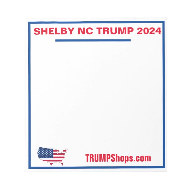 Bloc de notas SHELBY NC TRUMP 2024 (Frente)