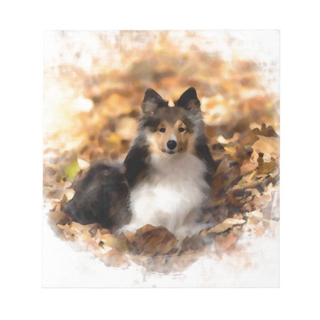 Bloc De Notas Sheltie Shetland Sheepdog Art Painting (Frente)