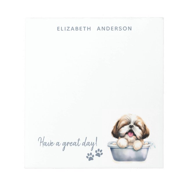 Bloc De Notas Shih Tzu Dog Personalizado (Frente)