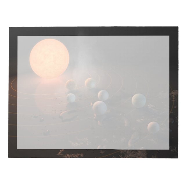 Bloc De Notas Siete planetas en órbita alrededor de la estrella  (Frente)