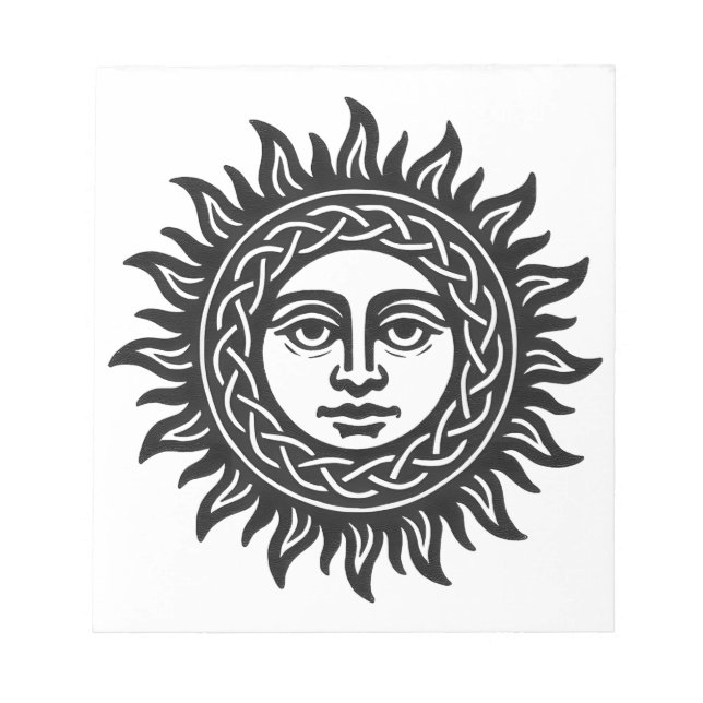 Bloc De Notas Sigilo del Rostro Solar - Emblema del Sol Negro (Frente)