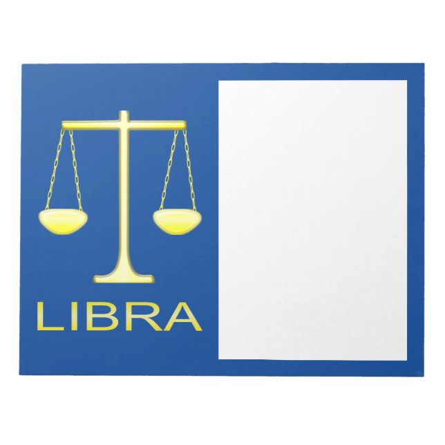 Bloc De Notas Signo de estrella de balanzas de oro de Libra (Frente)