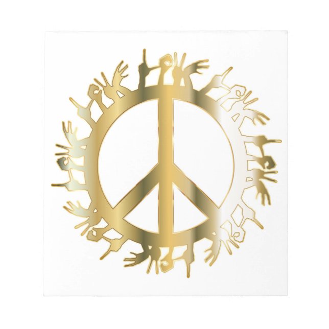 BLOC DE NOTAS SIGNO DE PAZ DE AMOR DE MANOS (Frente)