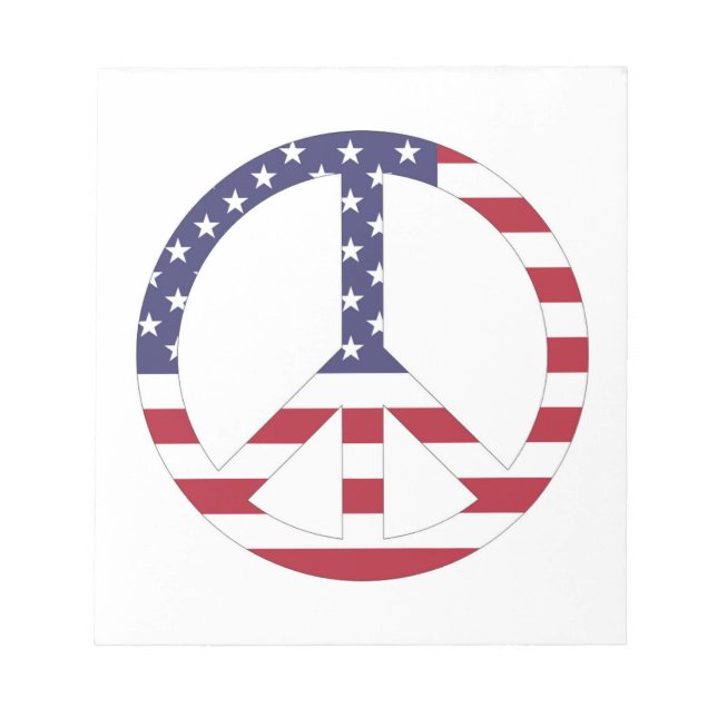 BLOC DE NOTAS SIGNO DE PAZ DE LA BANDERA ESTADOUNIDENSE (Frente)
