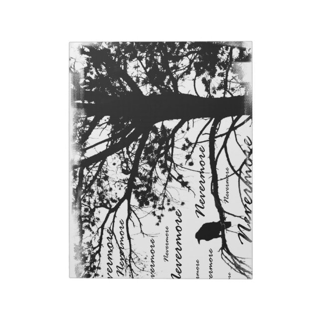 Bloc De Notas Silhouette de Black & White Nevermore Raven (Lado Izquierdo)