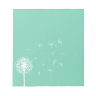 Bloc De Notas Silhouette de Dandelion blanca