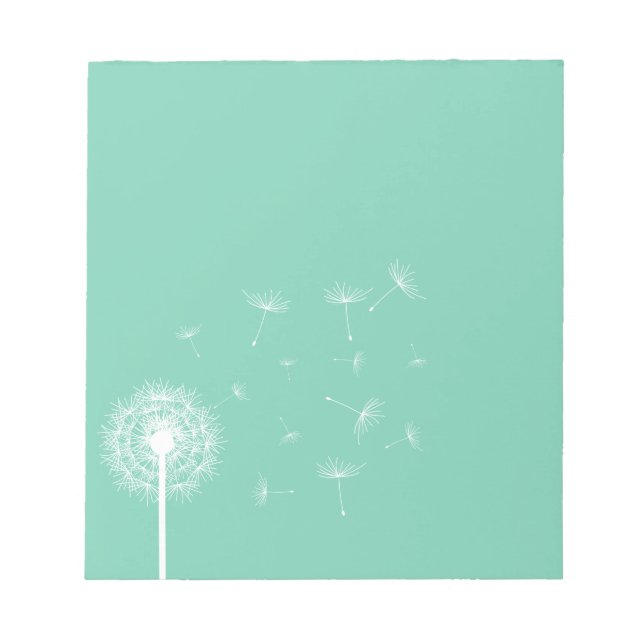 Bloc De Notas Silhouette de Dandelion blanca (Frente)