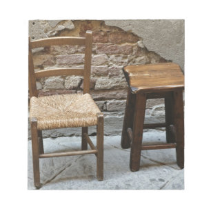 Bloc De Notas Silla pequeña y taburete, Pienza, Italia