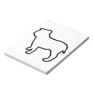 Bloc De Notas Silueta Blanca de Bulldog