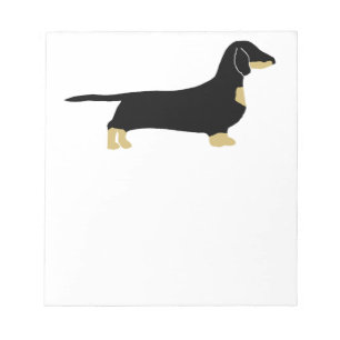 Bloc De Notas silueta dachshund negra y tostana