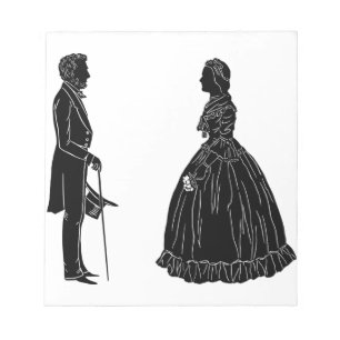 Bloc De Notas silueta de abraham lincoln mary todd lincoln