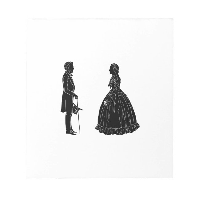 Bloc De Notas silueta de abraham lincoln mary todd lincoln (Frente)