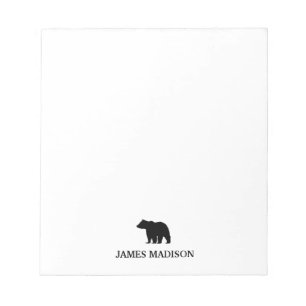 Bloc De Notas Silueta de oso negro