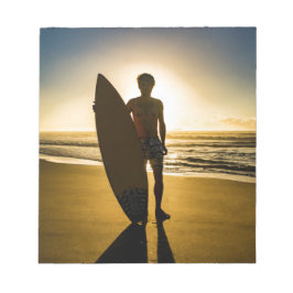 Bloc De Notas Silueta surfista al amanecer