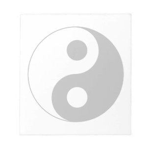 Bloc De Notas Símbolo blanco y opaco de yin negro y yang