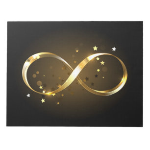 Bloc De Notas Símbolo de infinito dorado