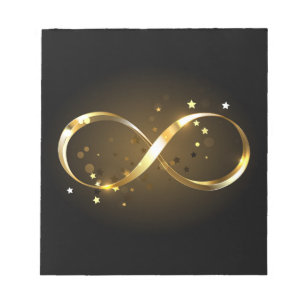 Bloc De Notas Símbolo de infinito dorado