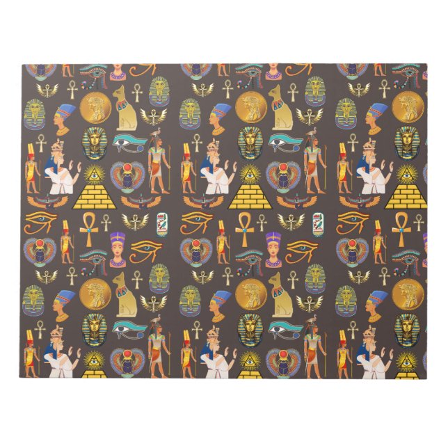 Bloc De Notas Símbolo de patrón jeroglífico egipcio antiguo (Frente)