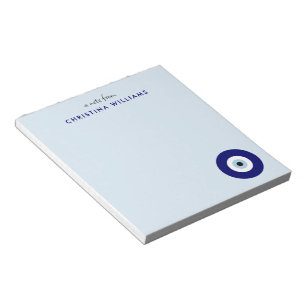 Bloc De Notas Símbolo de protección de ojos malvados azul person