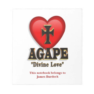 Bloc De Notas Símbolo del corazón agape para el amor divino de D