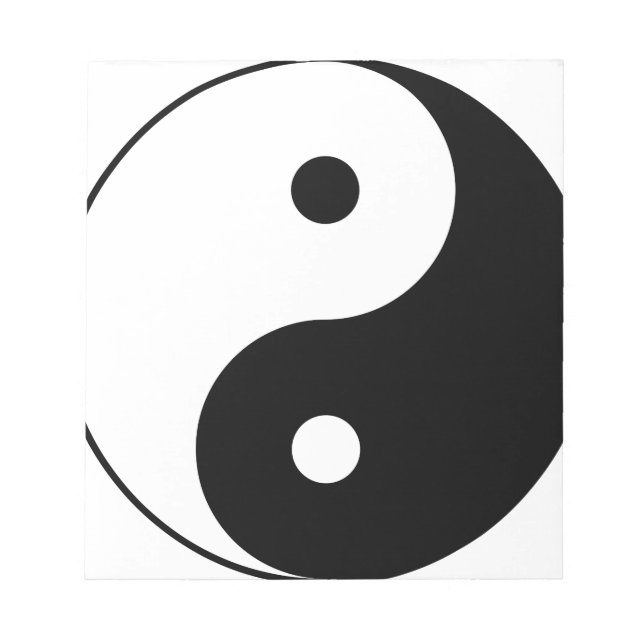Bloc De Notas Símbolo filosófico motivacional Yin y Yang (Frente)