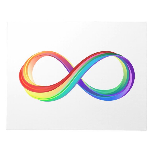 Bloc De Notas Símbolo infinito arcoiris en capas (Frente)