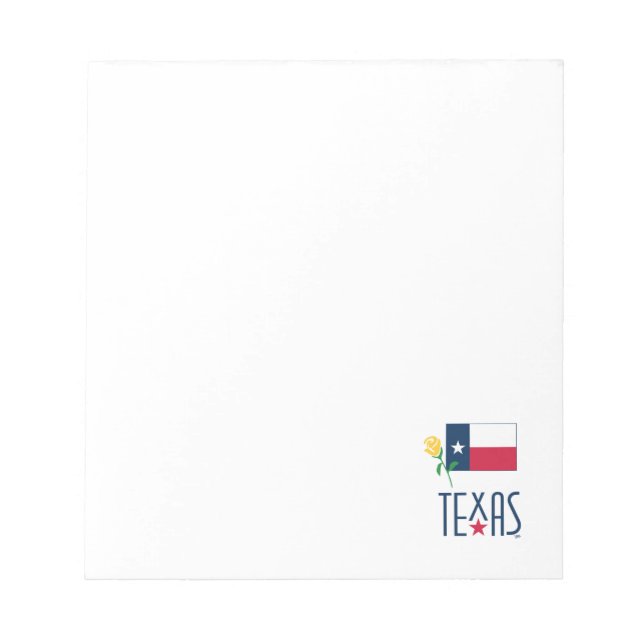 Bloc De Notas Símbolos de Texas, Bandera de Texas y Rosa Amarill (Frente)
