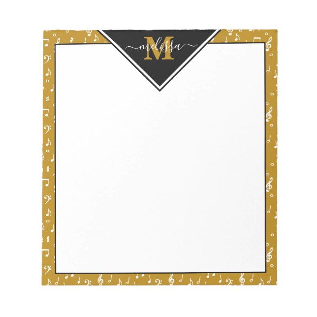 Bloc De Notas Símbolos musicales personalizados (Frente)