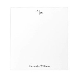 Bloc De Notas Simple 2 Monograma Escritorio Profesional Inicial 