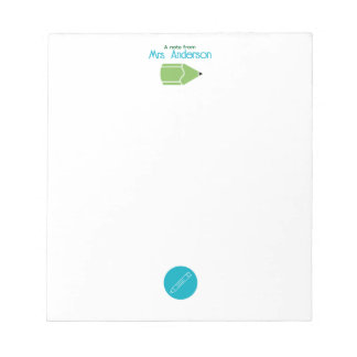 Bloc De Notas Simple Blue and Green Crayon Kindergarden Teacher