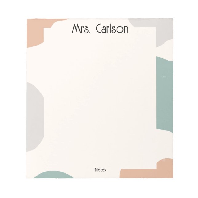 Bloc De Notas Simple Boho Pastel Colors Teacher Notepad (Frente)