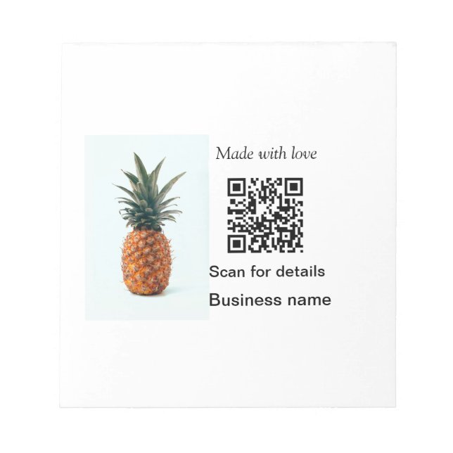 Bloc De Notas Simple código q r de negocio de comida de piña (Frente)
