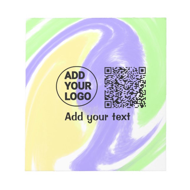 Bloc De Notas Simple código qr minimal agregar logo escanear nom (Frente)