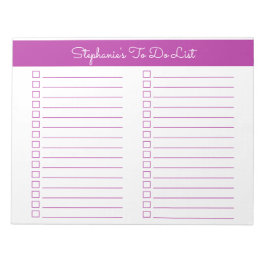 Bloc De Notas Simple Dark Pink 8.5x11 Two Column Checklist