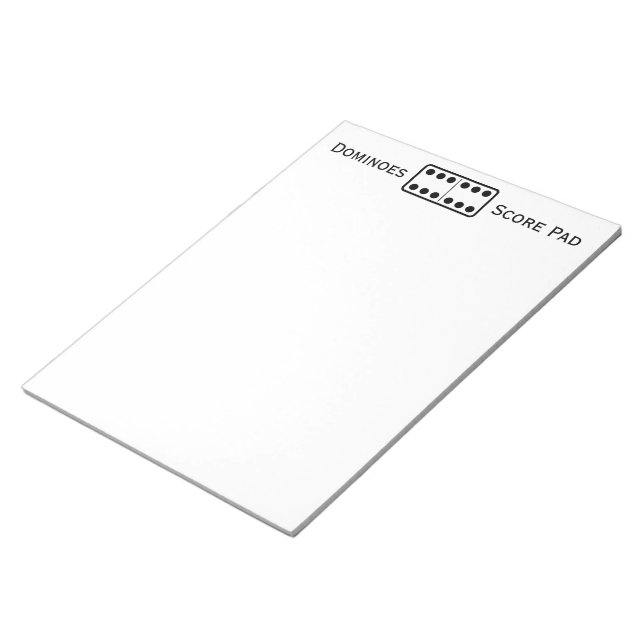 Bloc De Notas Simple Doble Sixes Domino Juego Puntuación Pad Bla (Lado Derecho)